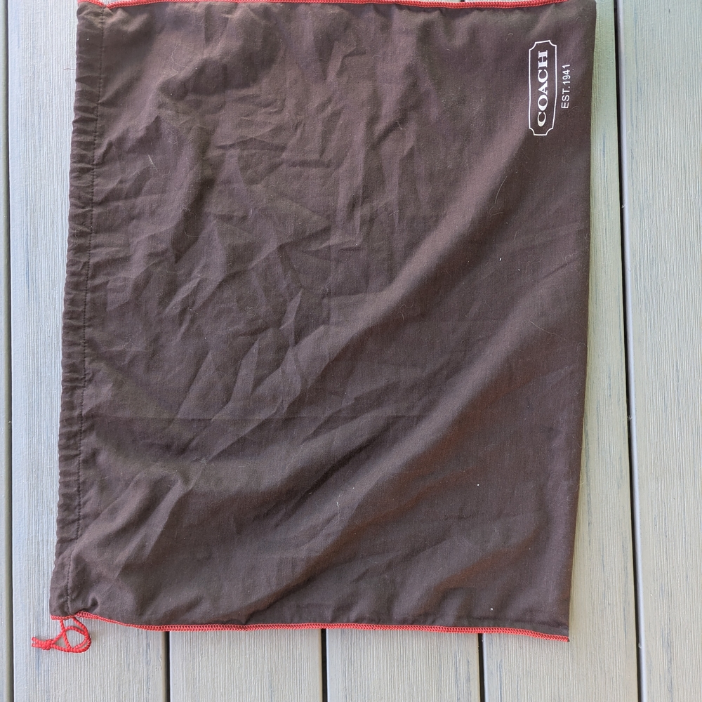 Coach Brown Dust Bag with Red Trim